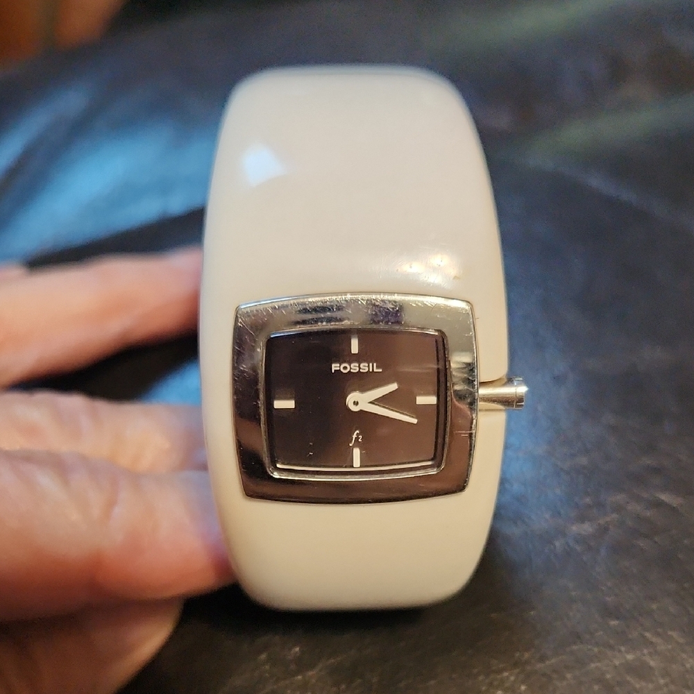 Fossil White Cuff Band Watch